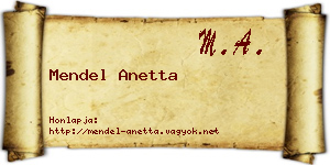 Mendel Anetta névjegykártya
